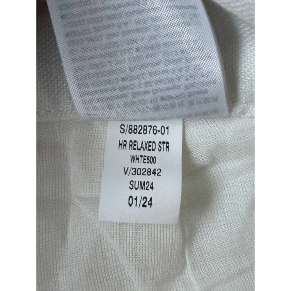 Banana Republic Lina Straight Linen Pants Womens Lined White Size 10